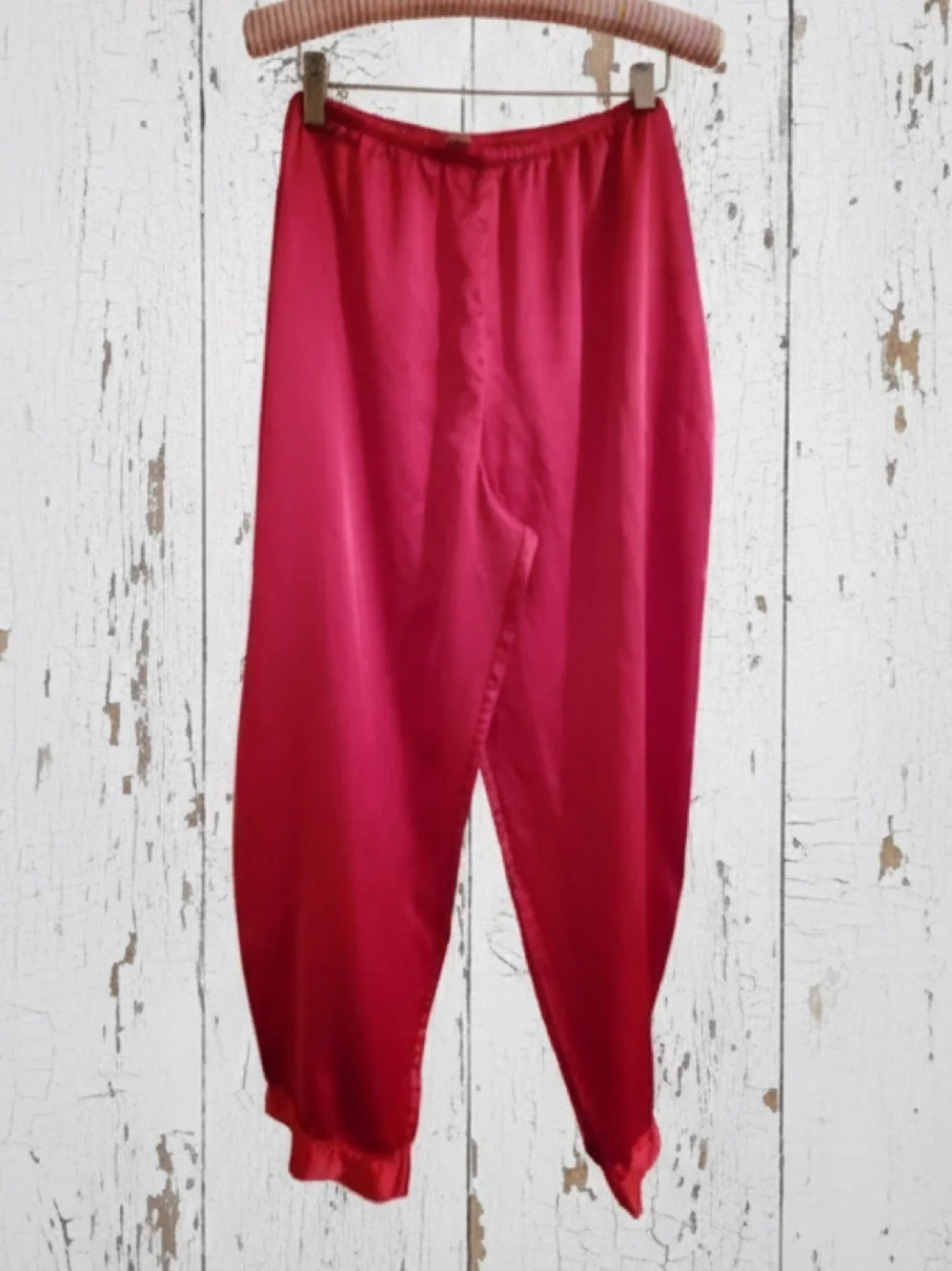 Vintage Victoria's Secret Red Satin Pajamas 2 piece set